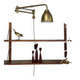 Vintage brass articulated wall lamp Scandinavian style
