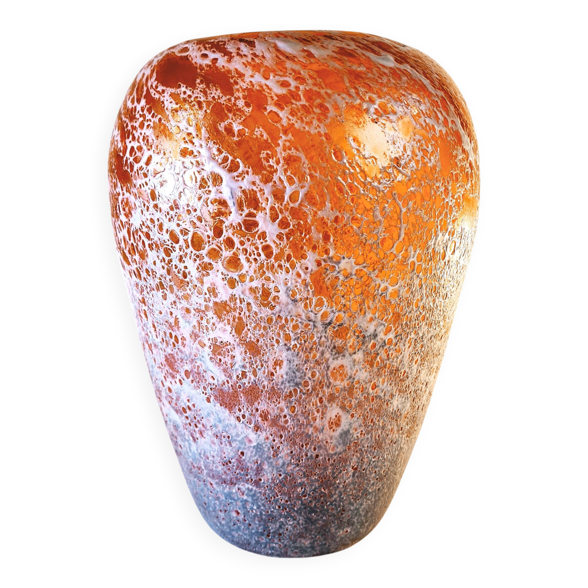 Blown glass vase – sea foam effect