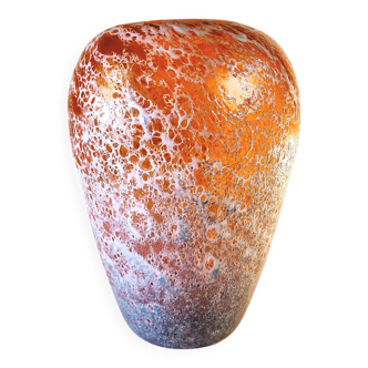 Blown glass vase – sea foam effect