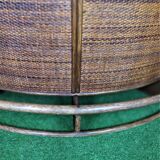 Bar and stools in rattan