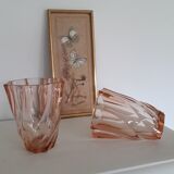 Nice duo pink vases luminarc