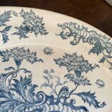 Plat de service ovale en terre de fer, Longwy, XIXe