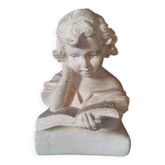 Plaster bust "Reader" girl with a book