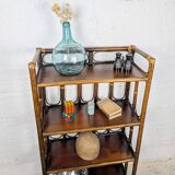Brown rattan shelf