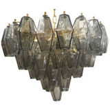 Grey”poliedri” murano glass chandelier d55