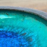 Ashtray or bowl in brutalist studio pottery by Gerhard Liebenthron, mid-century, 1960s, 1968.