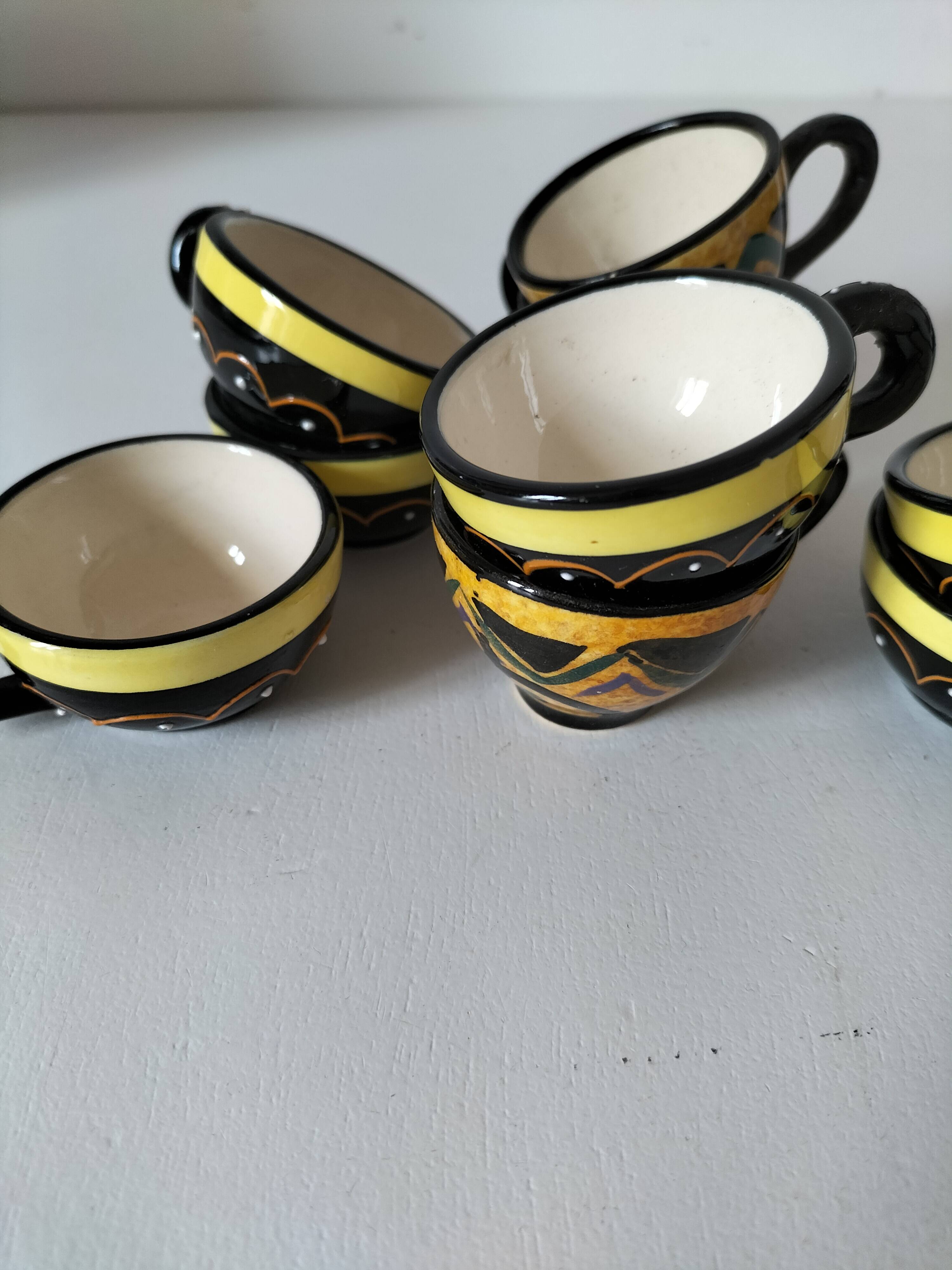 Vintage Breton mini cups – HB & St Jean – 9 pieces