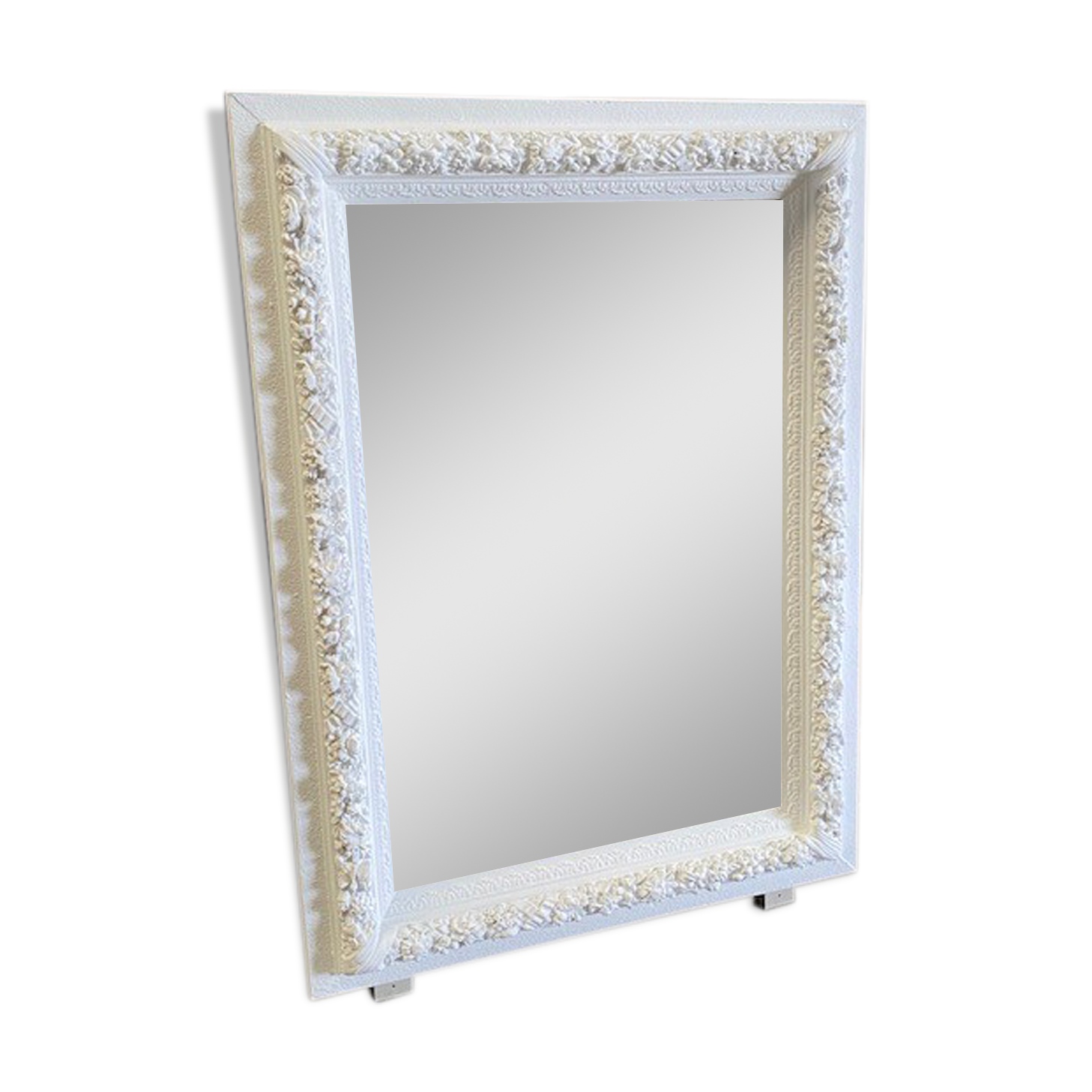 Old trumeau mirror in plaster and wood 100x142cm