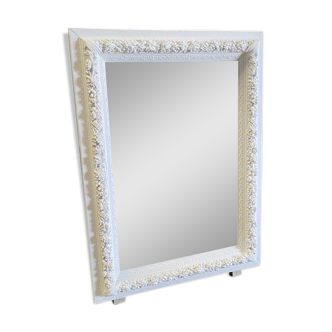 Old trumeau mirror in plaster and wood 100x142cm