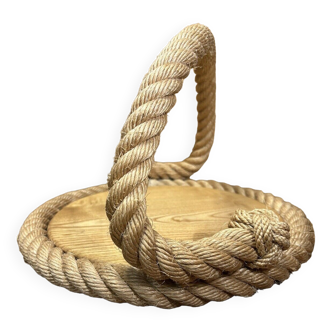 Large rope and wood tray,  50/60