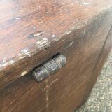 Old solid oak chest early XVIII Brutalist