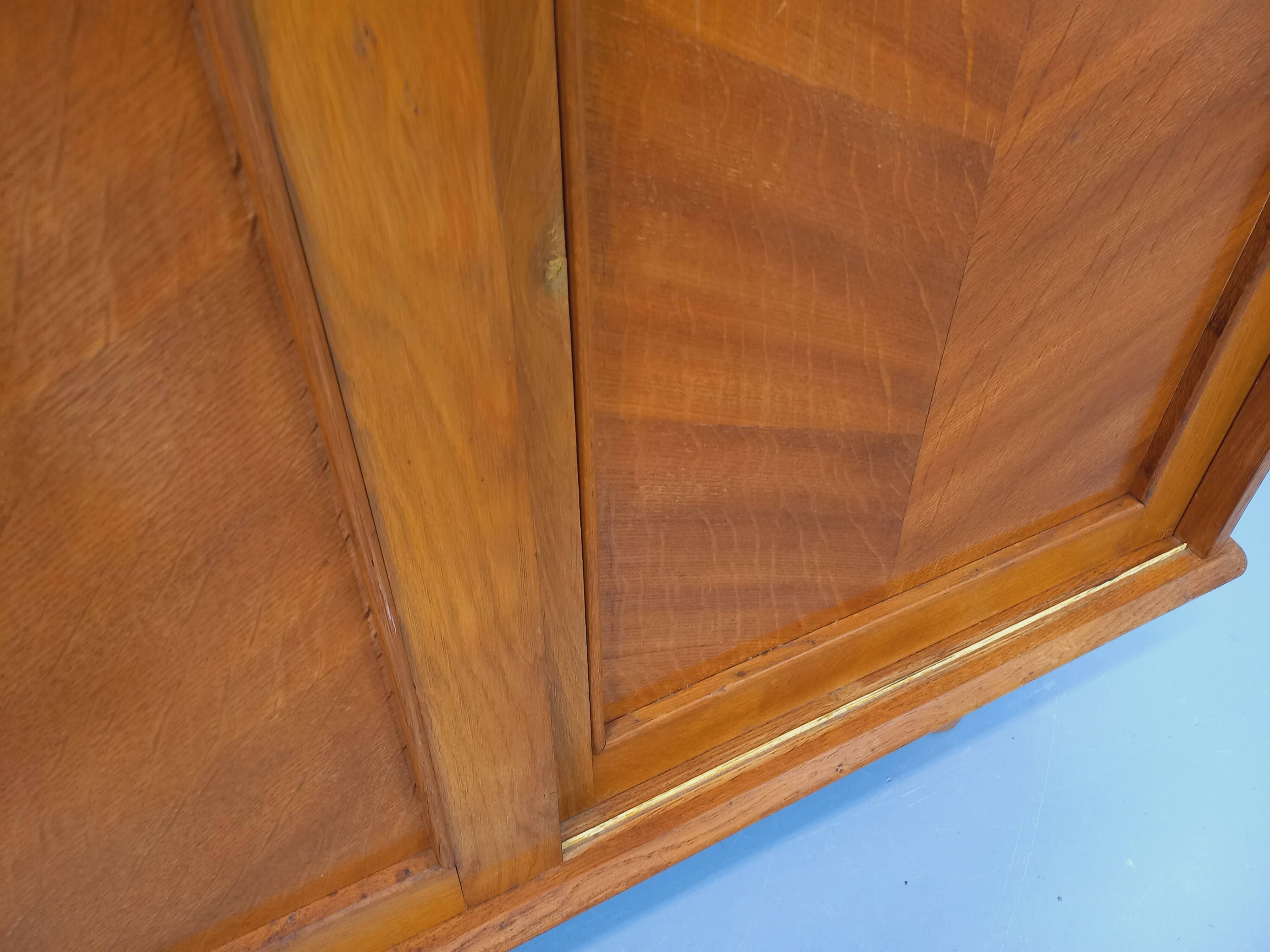 Vintage oak wardrobe from the 1960s.