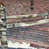 Pair of cast iron and bronze chenets