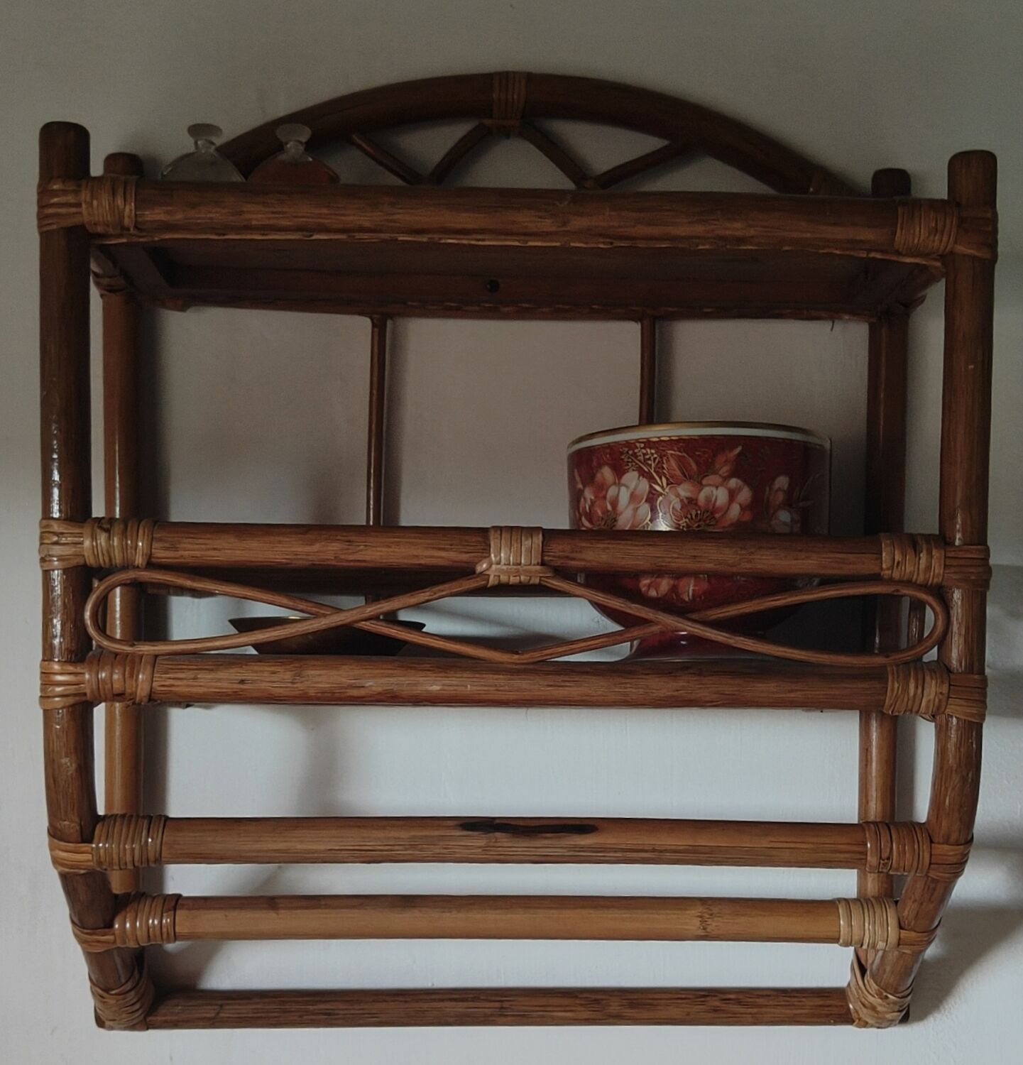 Vintage rattan shelf