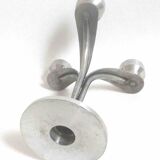 3-light solid stainless steel chandelier Height 22.5 cm Late 1960s