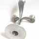 3-light solid stainless steel chandelier Height 22.5 cm Late 1960s