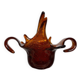 Amber blown glass empty pocket from the 60s