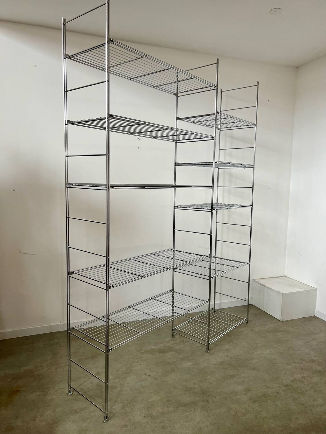 Old modular metal shelf vintage bookcase 10 design shelves from the 80s
