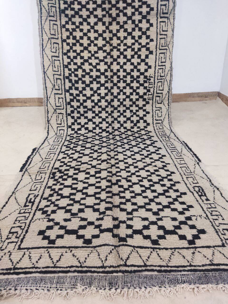 Handmade Moroccan Berber rug 345 X 125 CM
