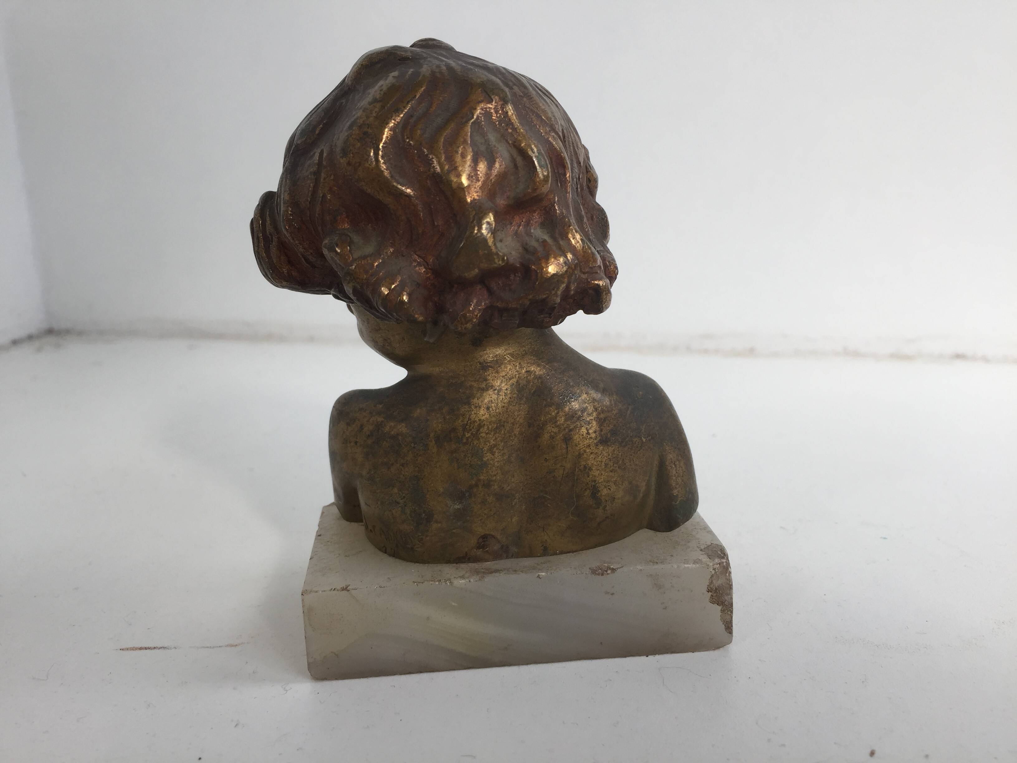 Bronze child bust of Jean Marie Camus