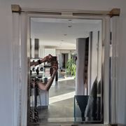 Pierre Vandel mirror in lucite and gold, 1970s