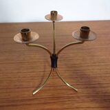 German filigree brass and copper candleholders, 1960s, set of 3