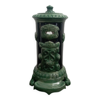 Tealight holder, Miniature of a Godin stove - Ceramic, Porcelain