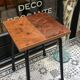 Tabouret vintage assise Formica faux bois