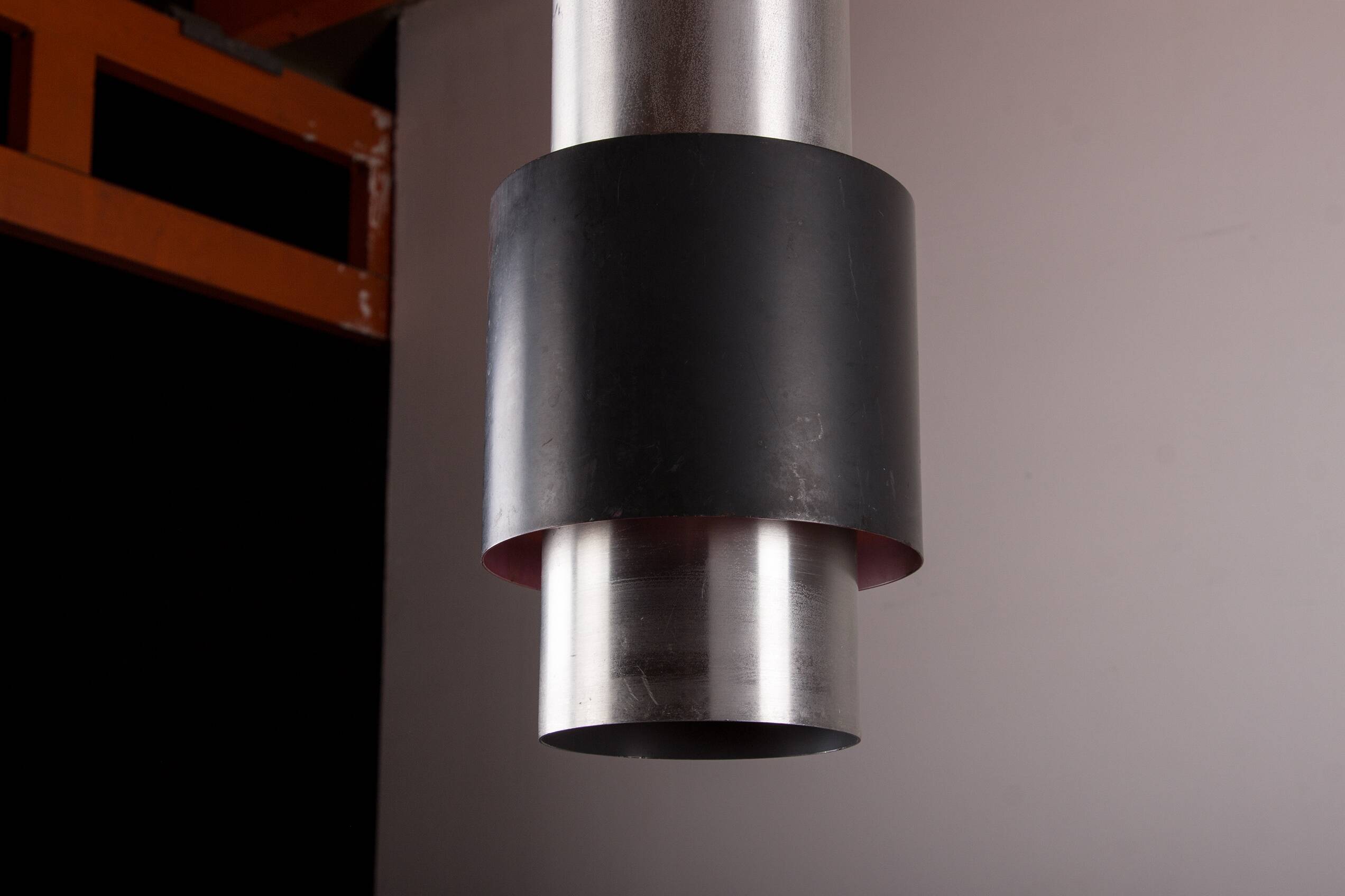 Large Danish aluminum pendant light, Zénith model by Jo Hammerborg for Fog & Mørup 1960.
