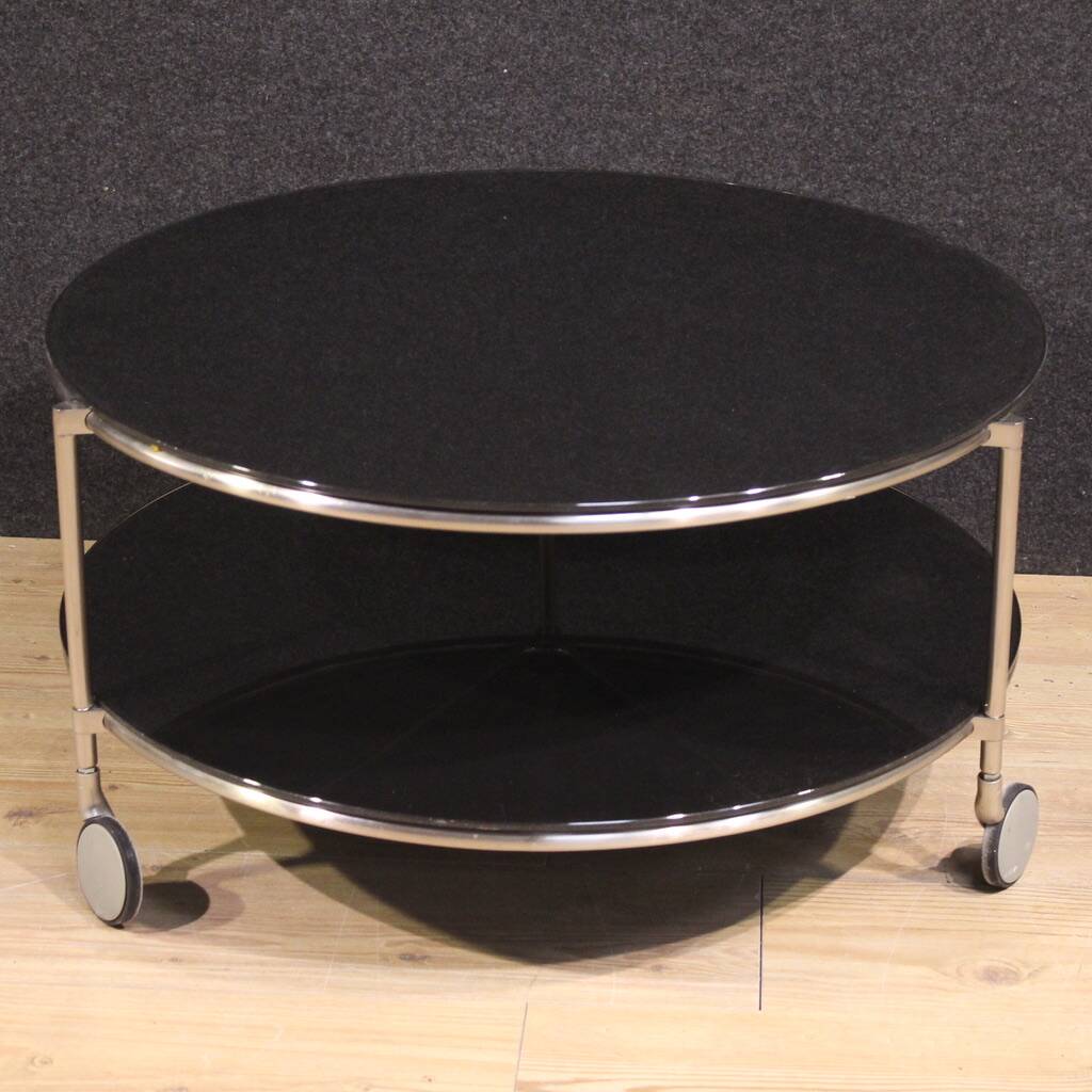 1980s coffee table on casters