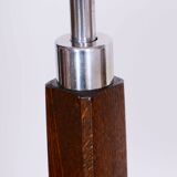 Restored ArtDeco Floor Lamp, J. Halabala, UP Zavody, Walnut, Czechia, 1930s