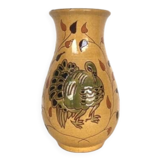 Italian ceramic vase “the Peacock”