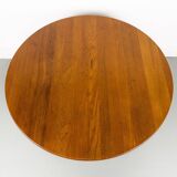Danish Round Teak Dining Table with Extensions, 1970s