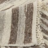 8x10 Striped Pattern Brown & Beige Vintage Kilim Rug, 232x291Cm