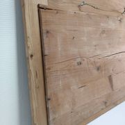 Miroir bois patiné glace biseautée vintage 76 cm x 96 cm