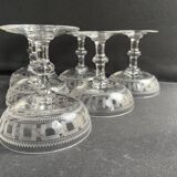 6 Baccarat champagne glasses engraving 3458