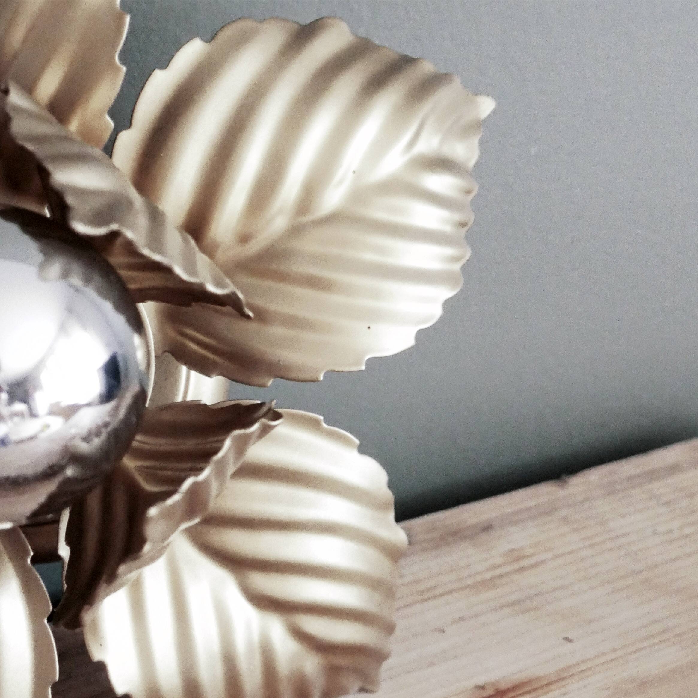 Vintage metal flower wall light