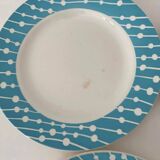 4 flat plates stamped Digoin Sarreguemines, Domremy model