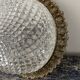 Brass ceiling lamp and glass in electrified diamond tip to nine