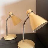 Paire de lampe tôle beige