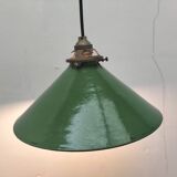 Enameled sheet metal cone pendant light