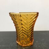 Vintage yellow glass art deco vase