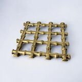 Faux bamboo trivet in bronze, Italy, 1970s