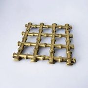Faux bamboo trivet in bronze, Italy, 1970s
