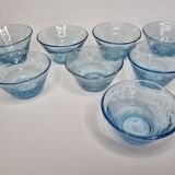 Set of eight cups in bulled glass from biot glassware