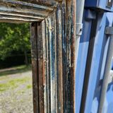 Rectangular polychrome teak mirror