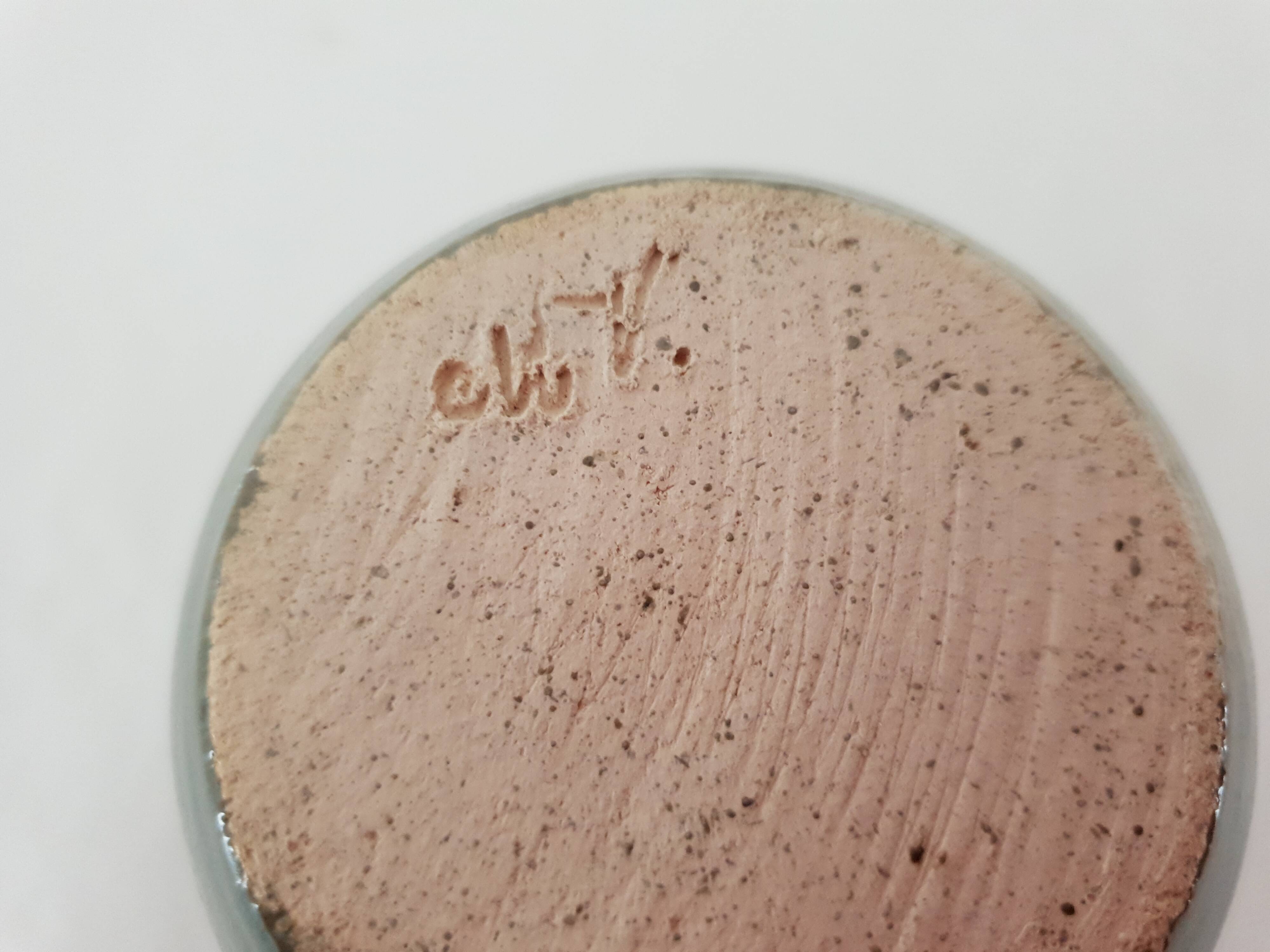 Ovoid soliflore vase in glazed ceramic Signed (Signature to be identified)