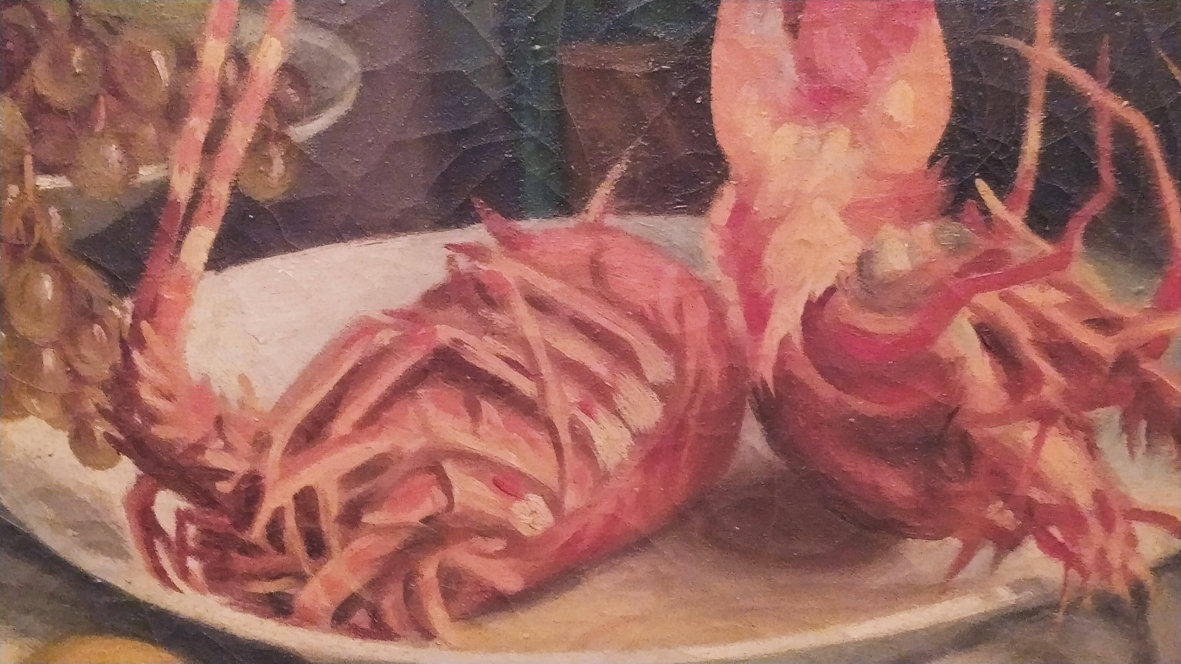 oil painting Antonio Pous Palau (1870–1959) – Still Life with Lobster