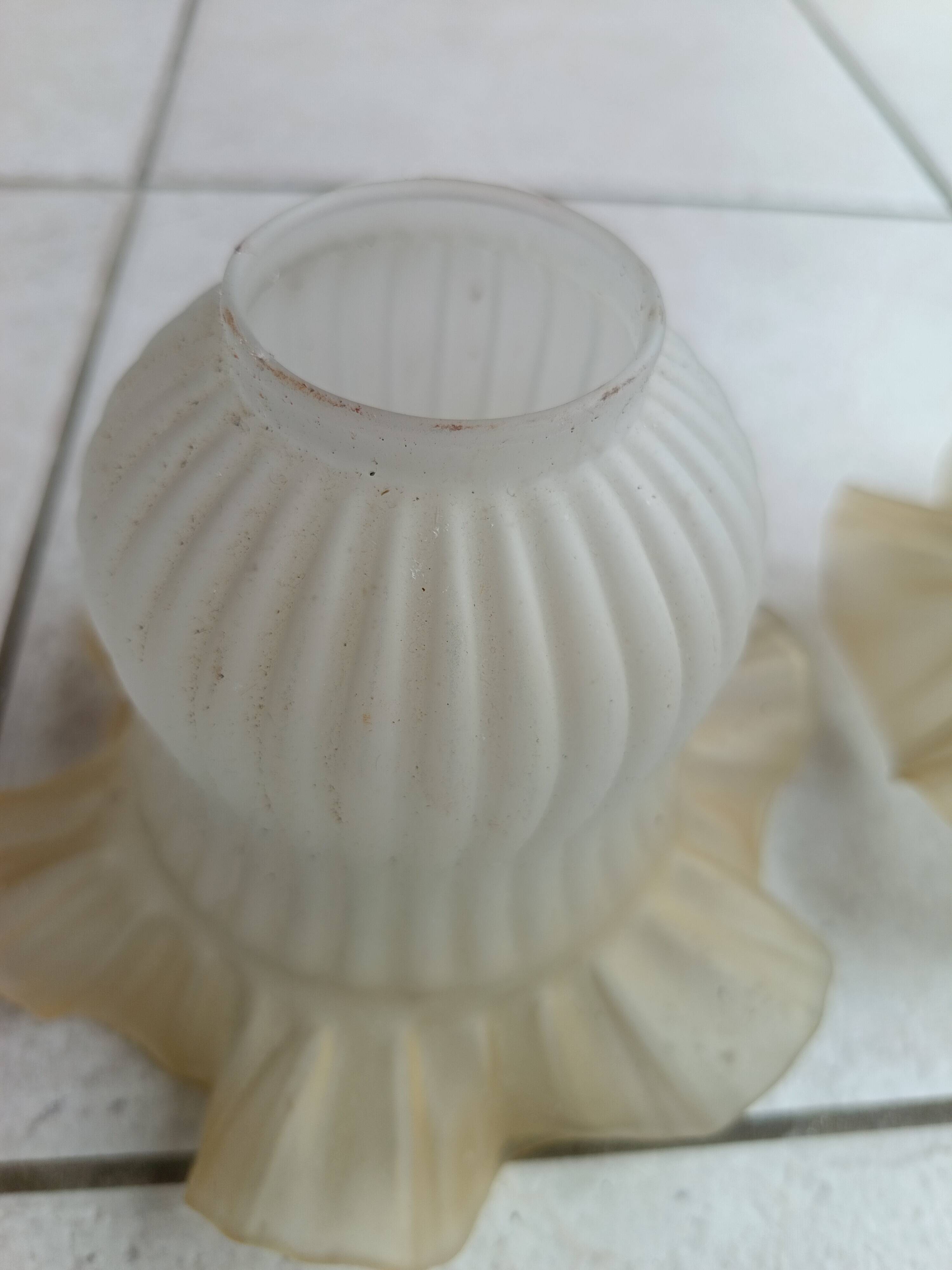 Pair of glass tulip lampshades