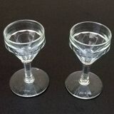 2 verres à pied bistrot verre transparent à facettes